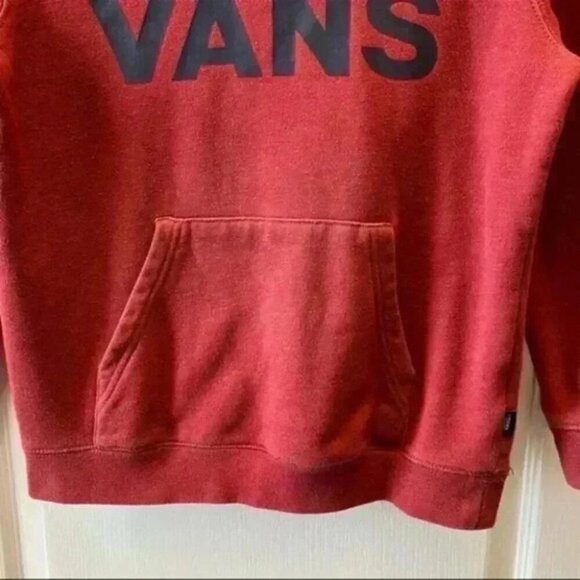 Vans Classic Hoodie Sweatshirt Pullover Red Blue Boys Unisex Size Small - Picture 8 of 12